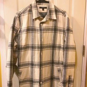 Banana Republic Slim Quilted Plaid Shirt Jacket